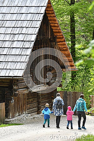 Open-air museum with old farmhouses and buildings in GroÃŸgmain in Salzburg, Austria, Europe Editorial Stock Photo
